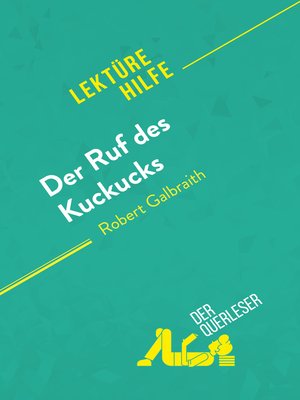 cover image of Der Ruf des Kuckucks von Robert Galbraith (Lektürehilfe)